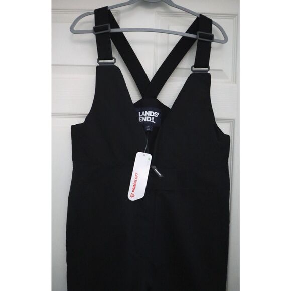 Lands' End Women's Sz M Black Expedition Waterproof Insulated Snow Bibs - Picture 8 of 16